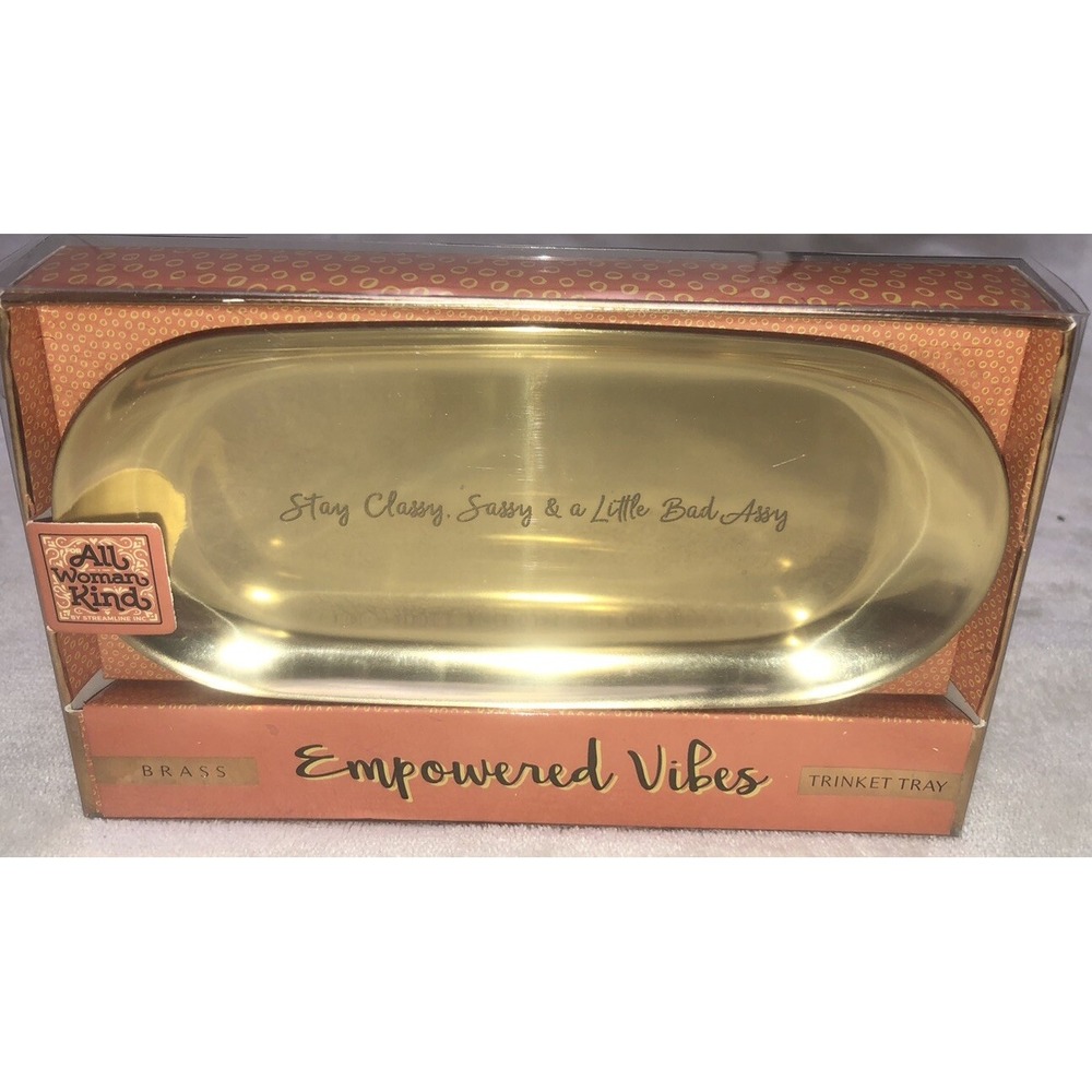Streamline Imagined Brass Trinket‎ Tray Stay Classy Engraved Girls Friend NEW